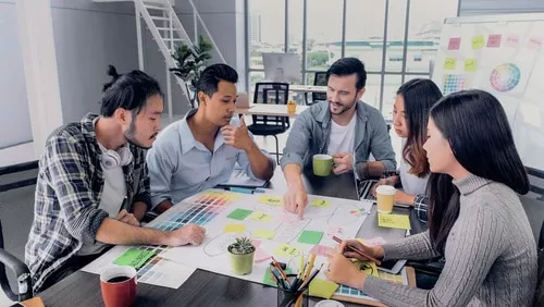 Team having a meeting 