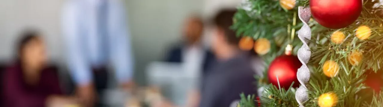Christmas tree in a meeting room