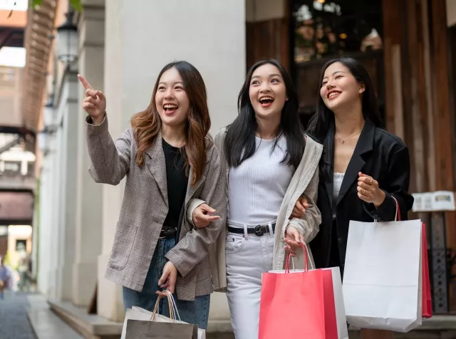 Group of women shopping